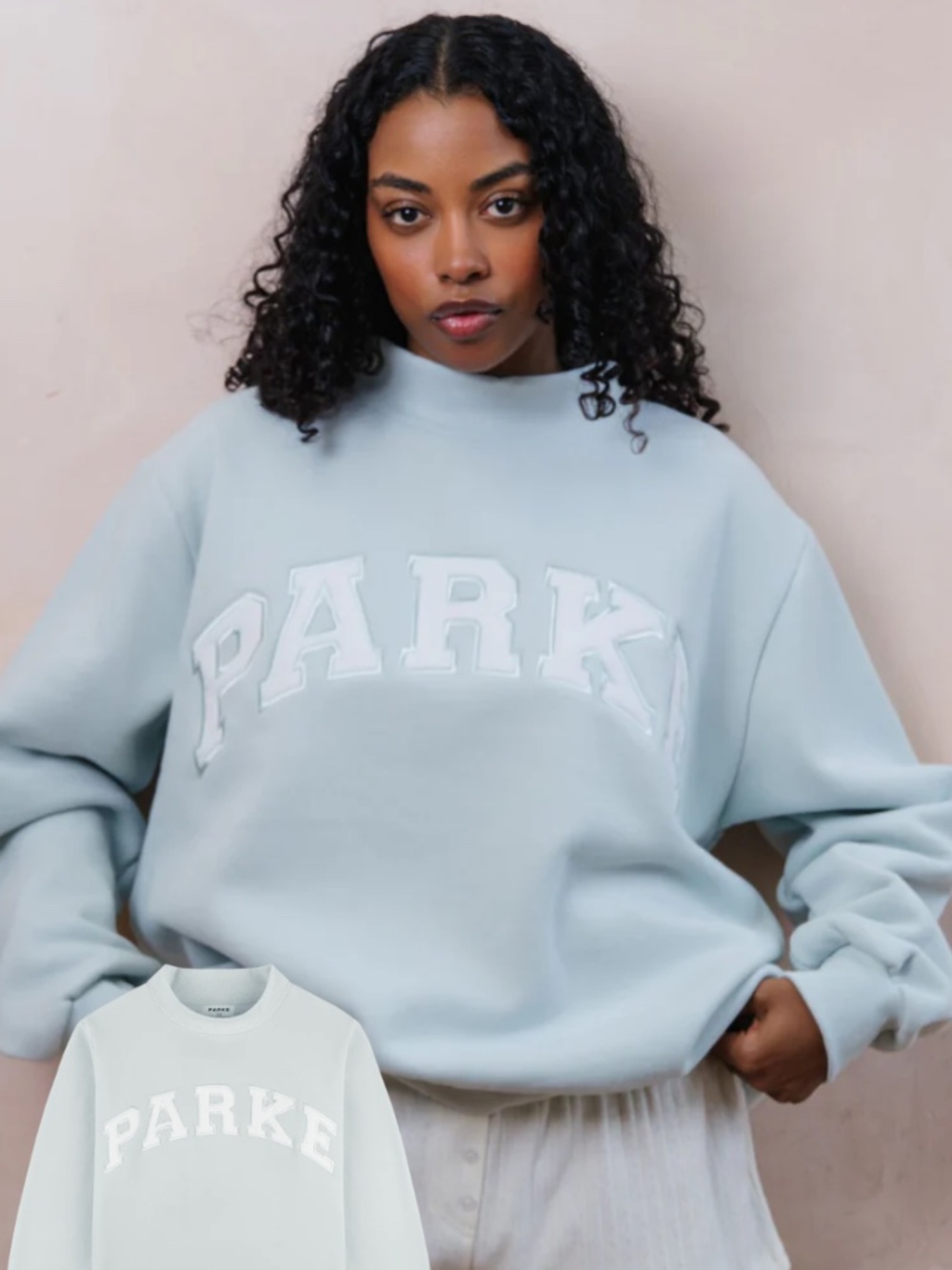PARKE Bridal Collection Varsity Mockneck Pale Blue SZ L / XL